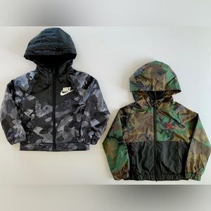 NIKE Jordan Toddler Hooded Colorblock Camouflage Windbreakers . 2T & 3T
